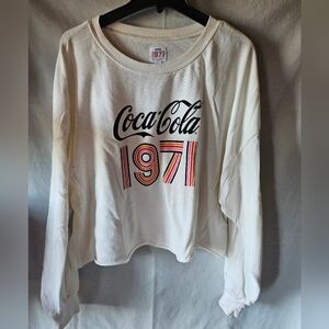Coca Cola vintage 1971 long sleeve shirt XXL cream